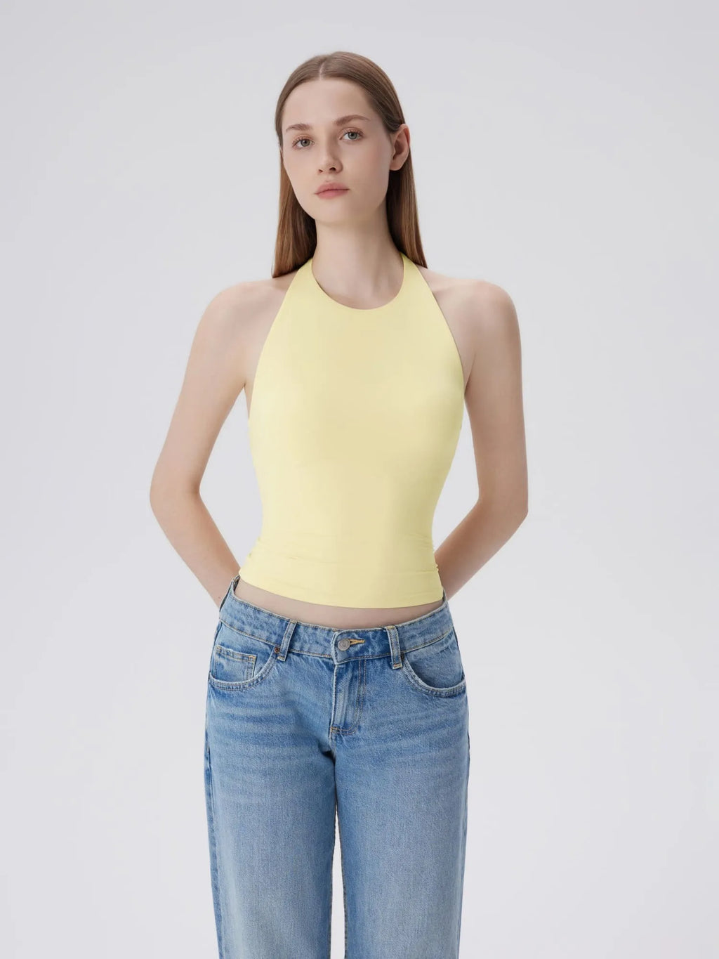 Padded Backless Halter Tank Tops
