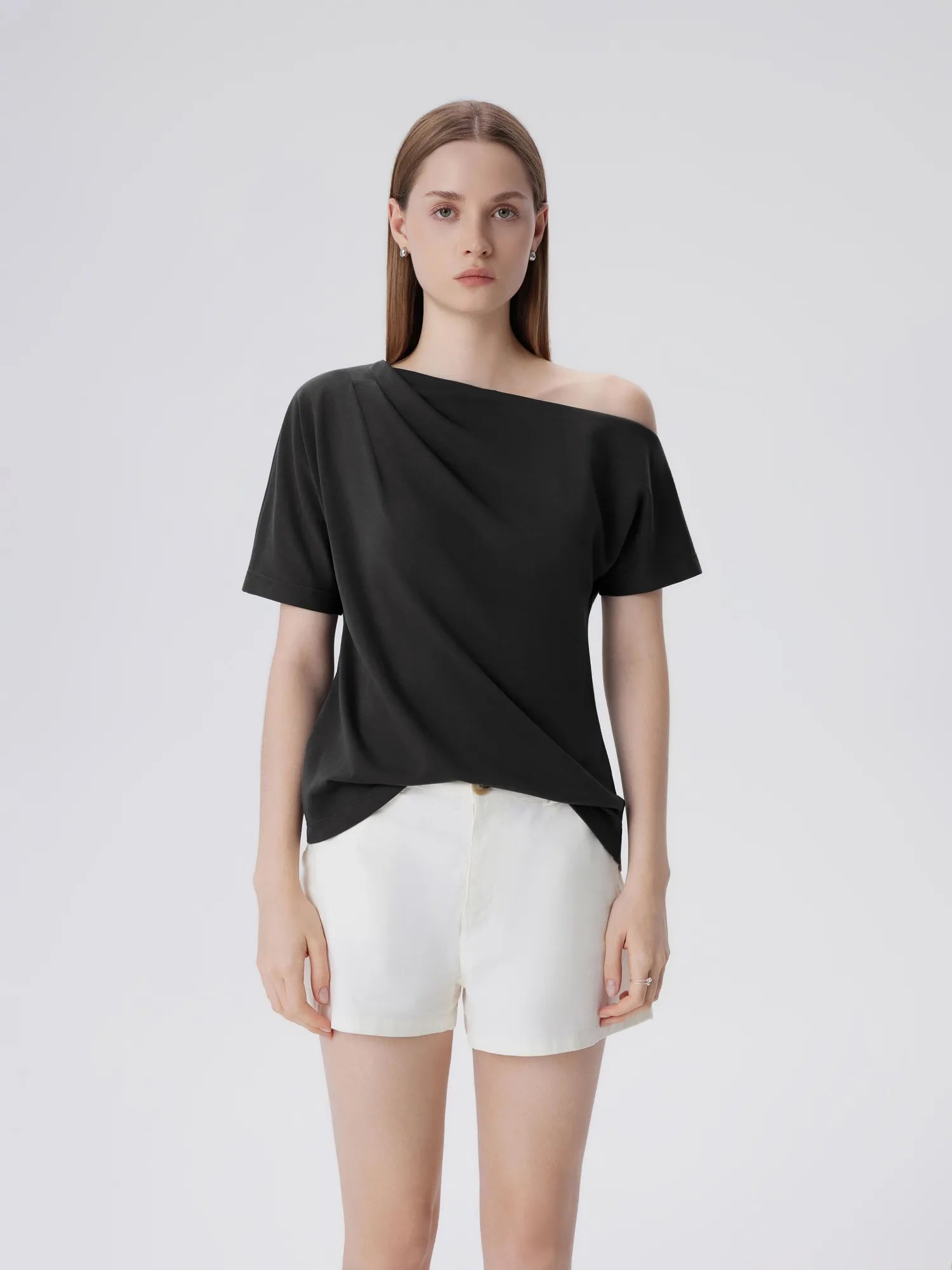 Asymmetrical Off Shoulder Short Sleeve T-Shirts