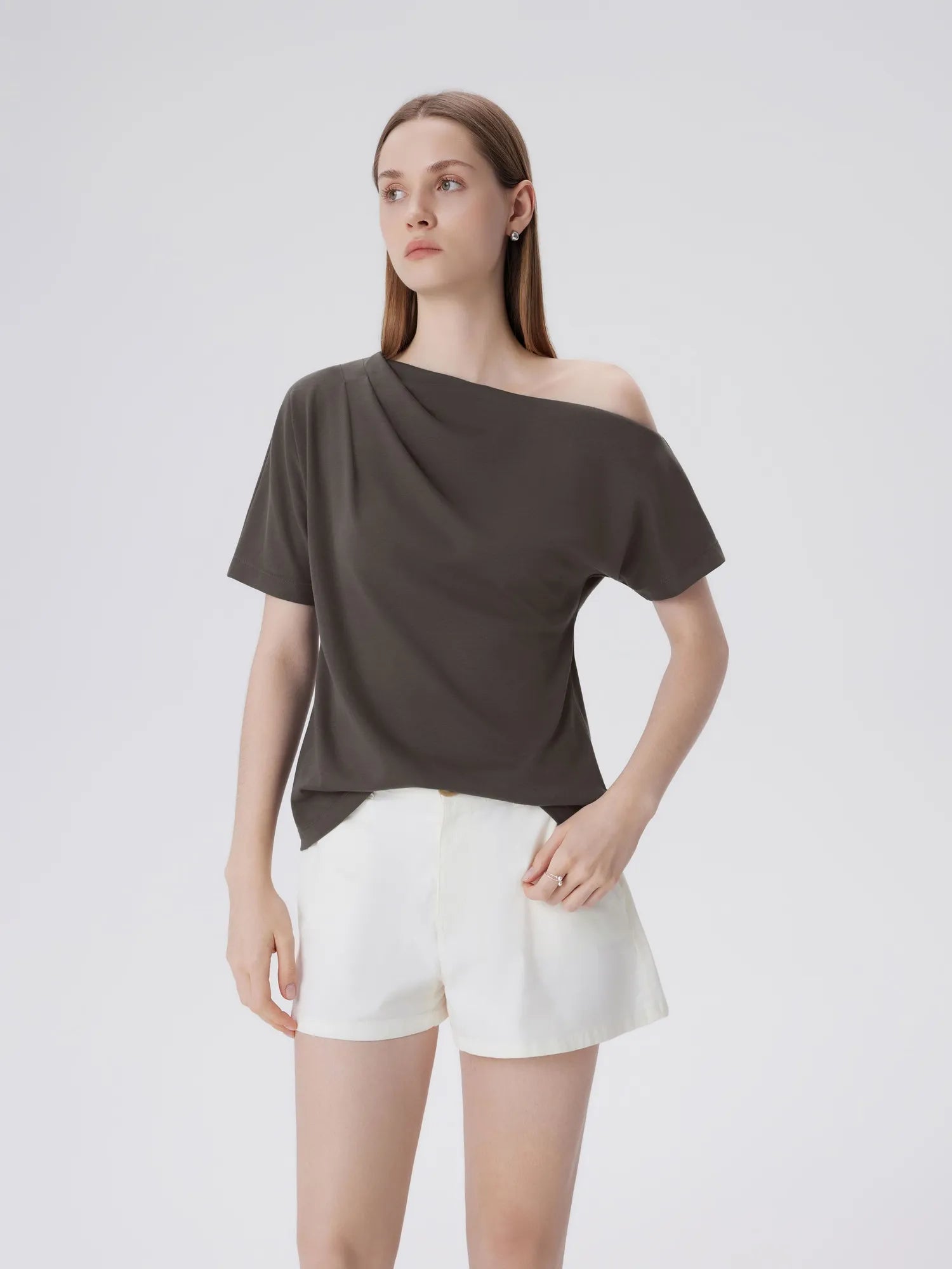 Asymmetrical Off Shoulder Short Sleeve T-Shirts
