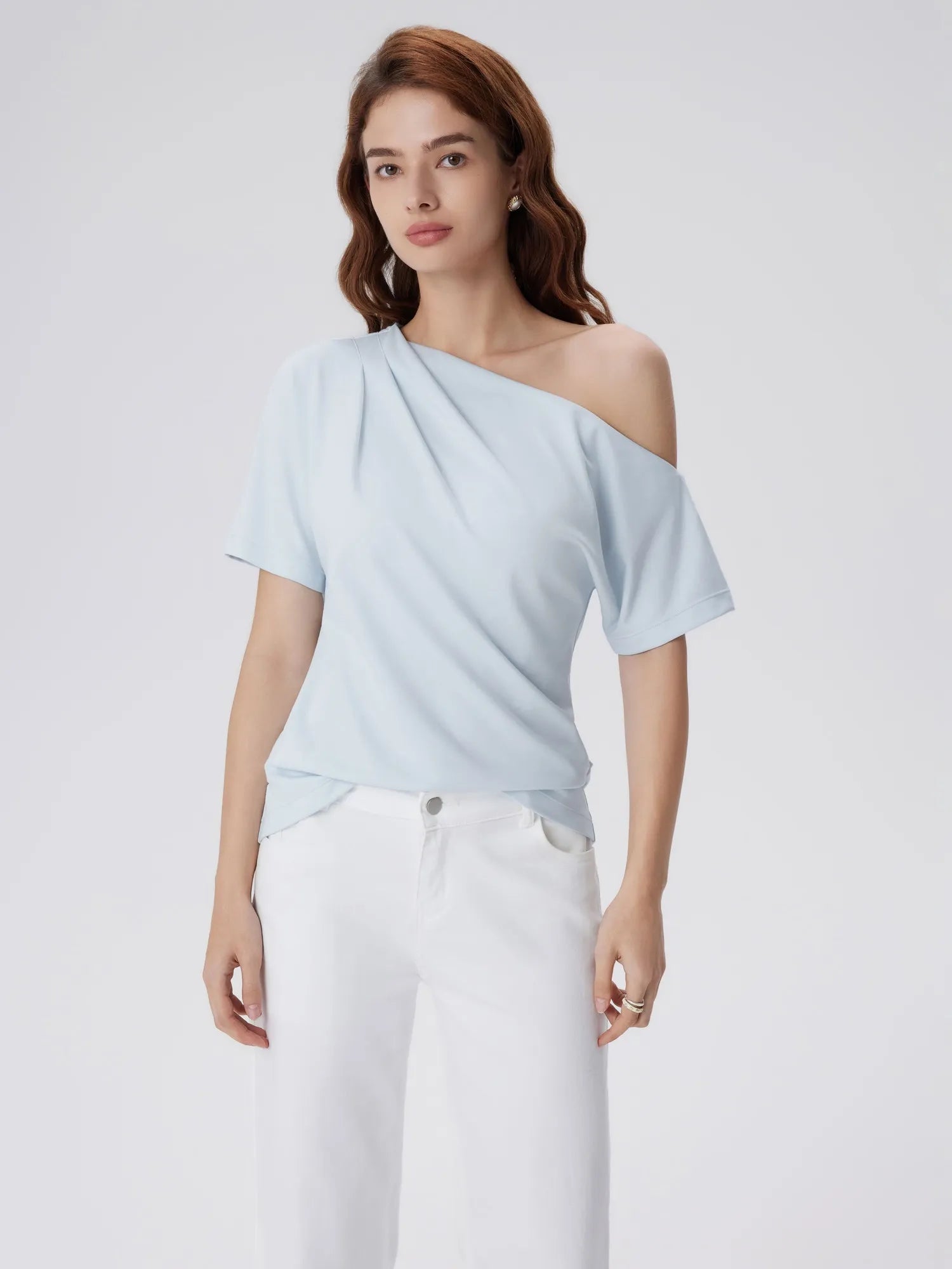 Asymmetrical Off Shoulder Short Sleeve T-Shirts