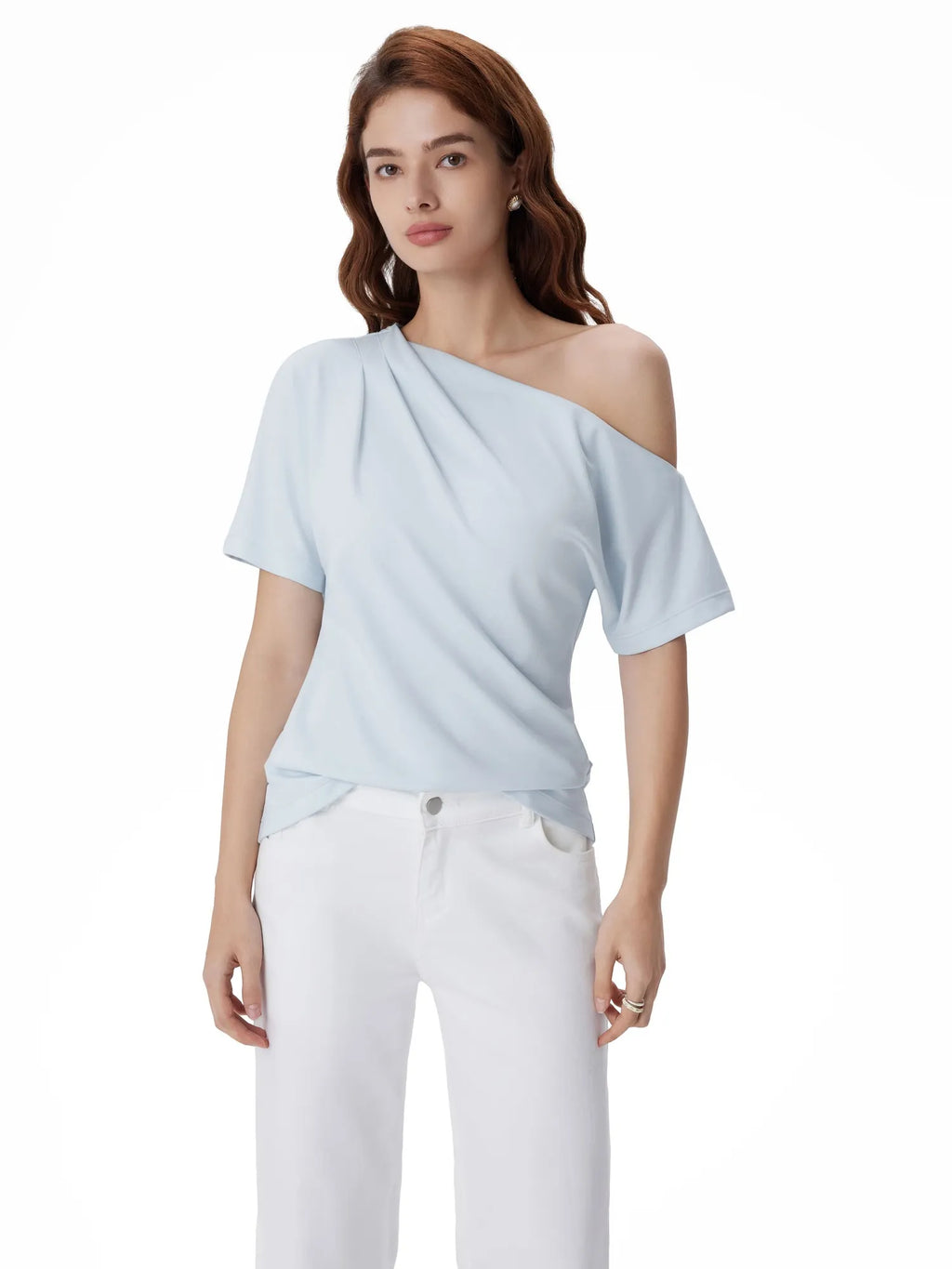 Asymmetrical Off Shoulder Short Sleeve T-Shirts