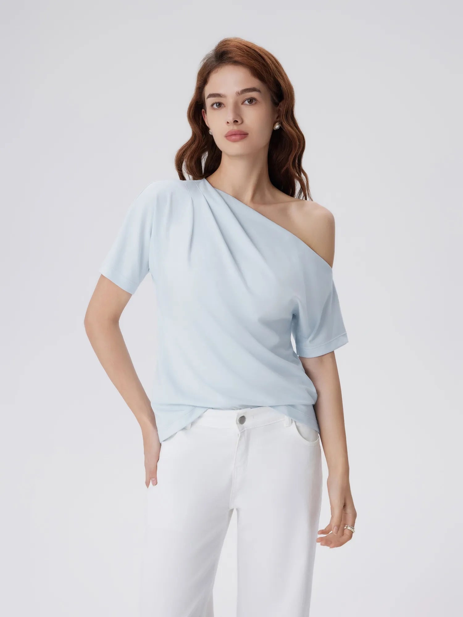 Asymmetrical Off Shoulder Short Sleeve T-Shirts