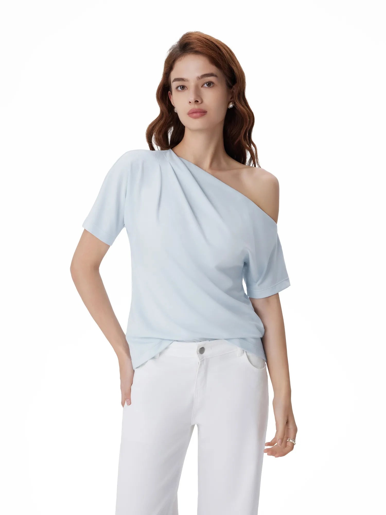Asymmetrical Off Shoulder Short Sleeve T-Shirts