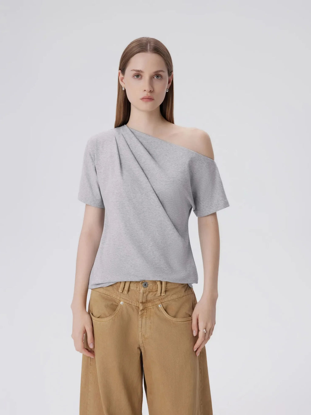 Asymmetrical Off Shoulder Short Sleeve T-Shirts