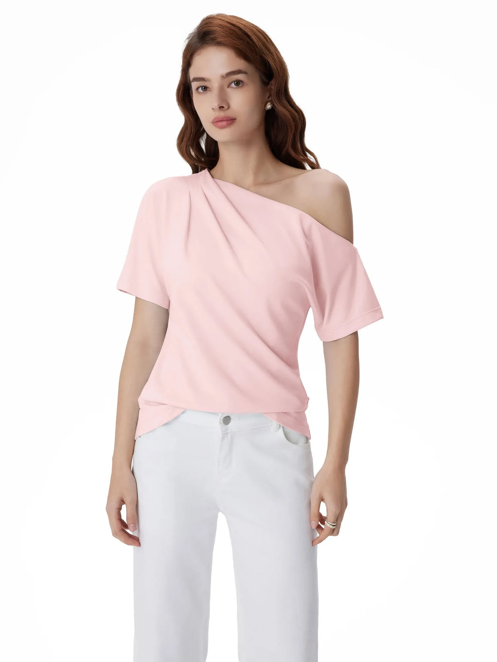 Asymmetrical Off Shoulder Short Sleeve T-Shirts