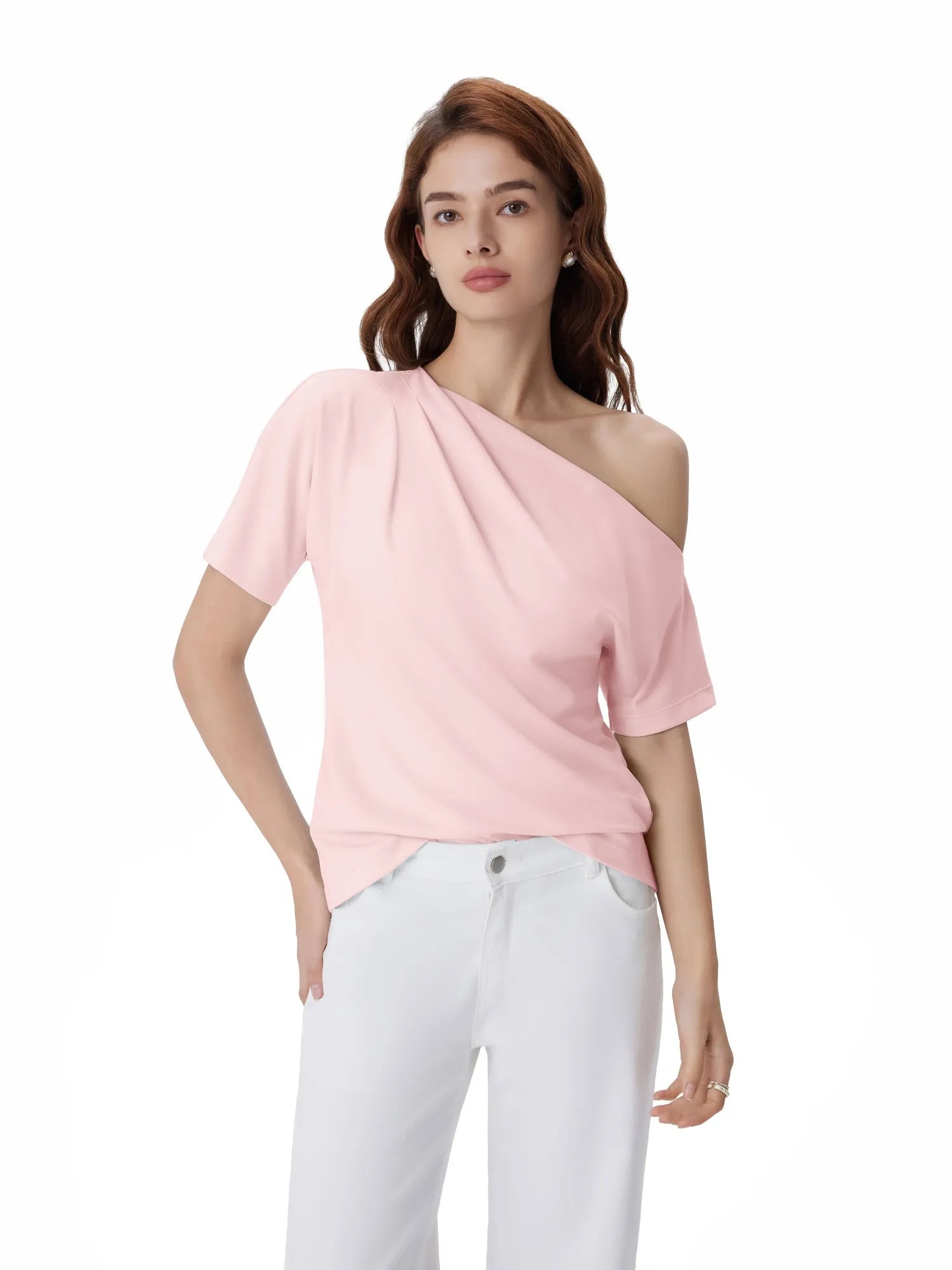 Asymmetrical Off Shoulder Short Sleeve T-Shirts