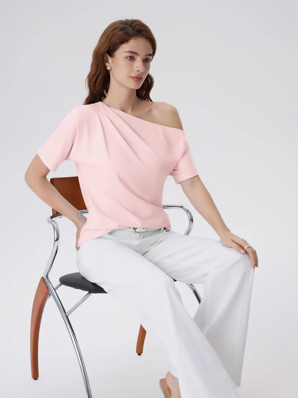 Asymmetrical Off Shoulder Short Sleeve T-Shirts