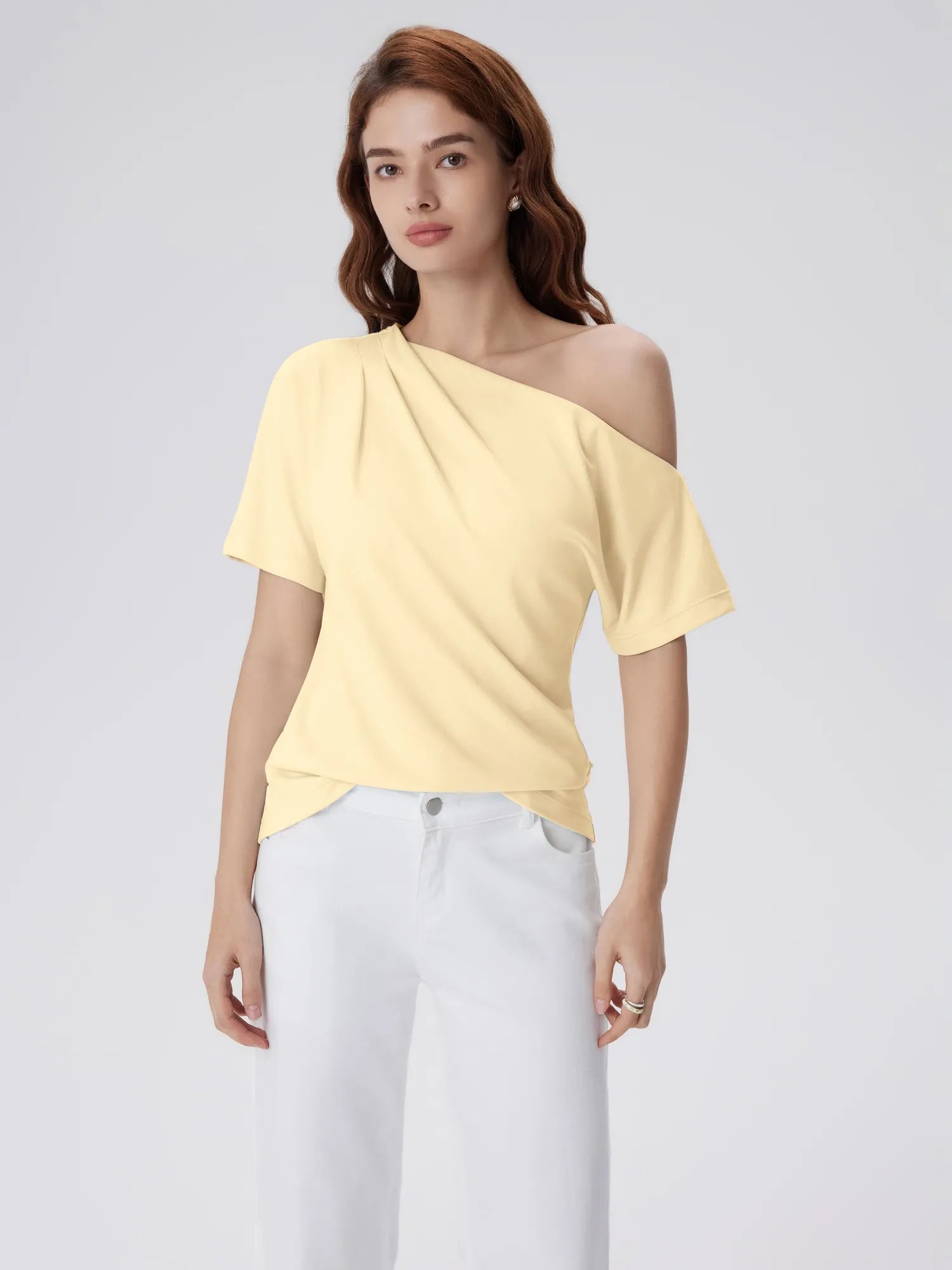 Asymmetrical Off Shoulder Short Sleeve T-Shirts