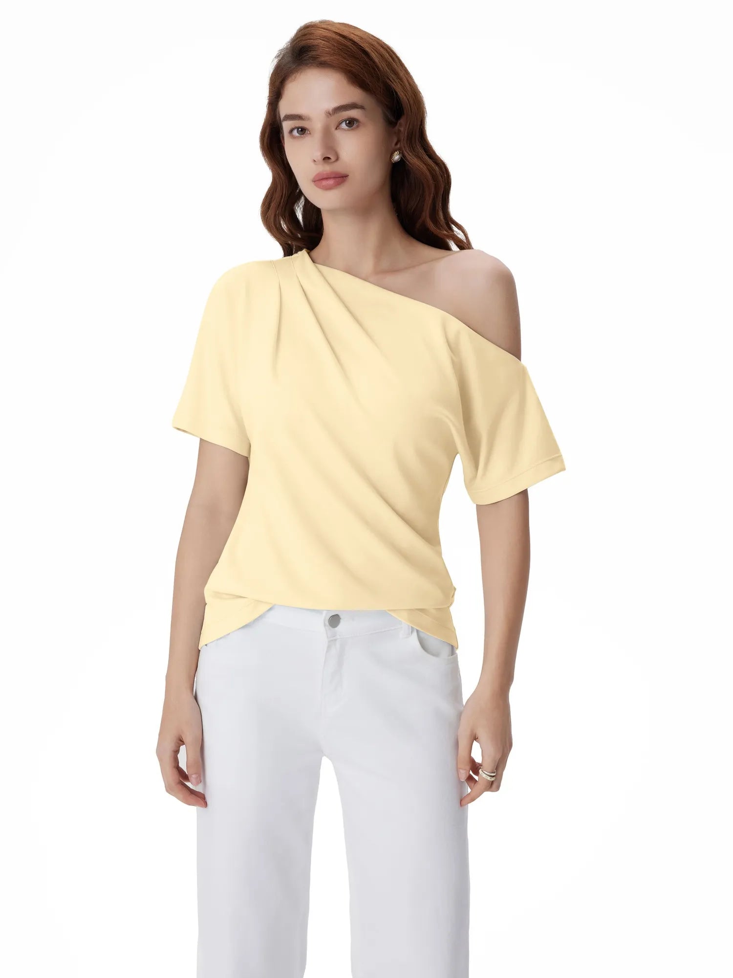 Asymmetrical Off Shoulder Short Sleeve T-Shirts