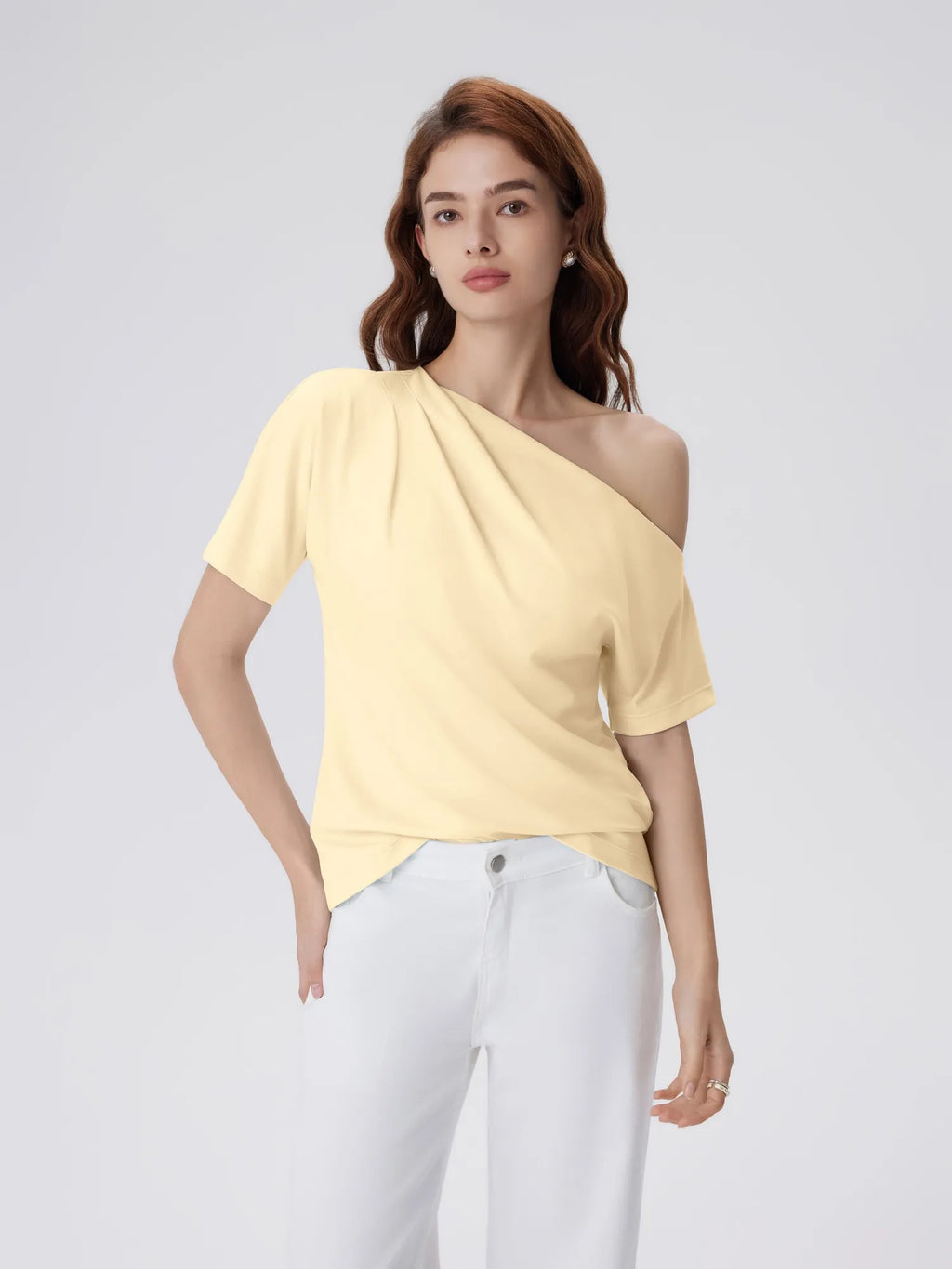Asymmetrical Off Shoulder Short Sleeve T-Shirts