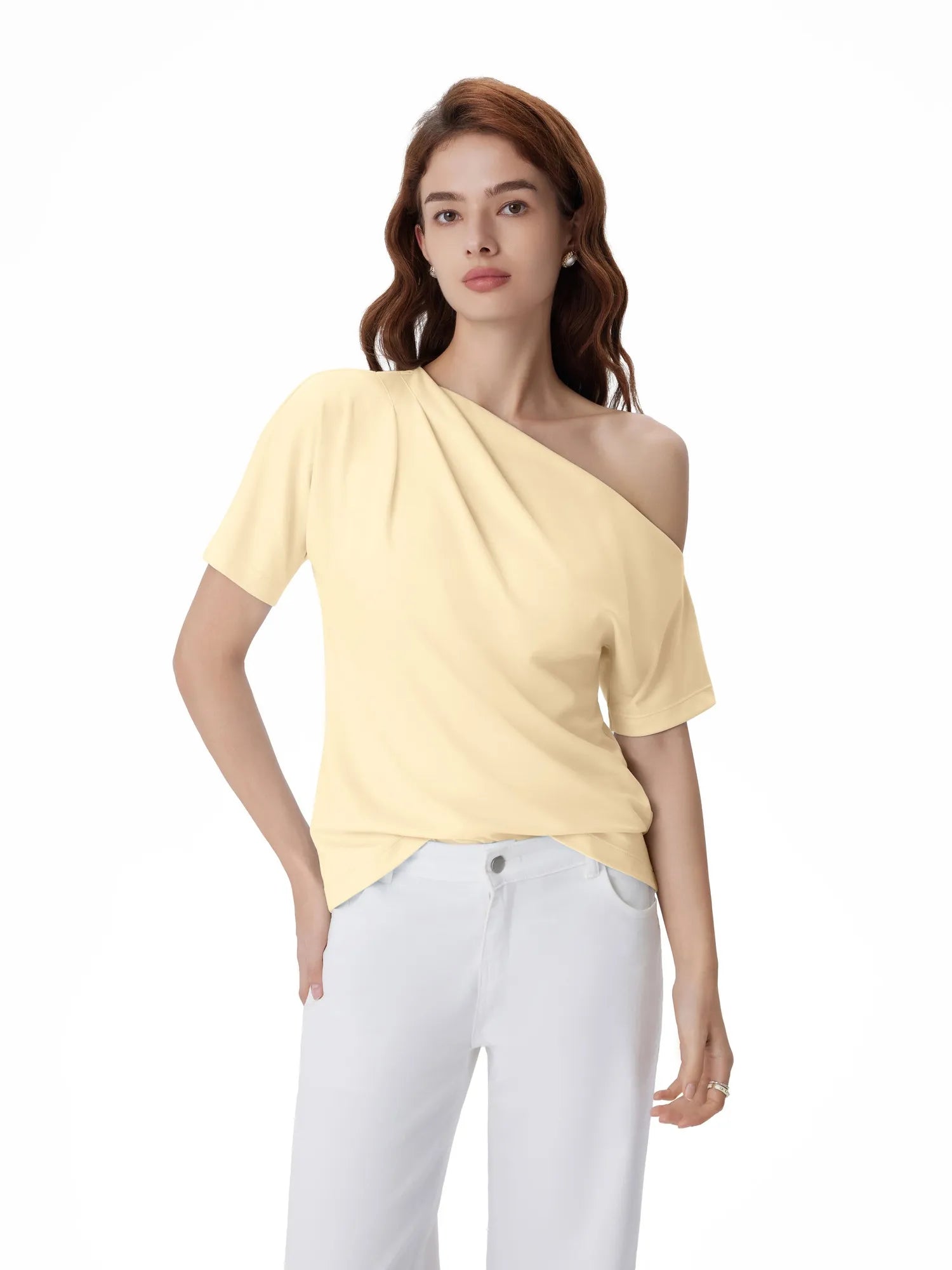 Asymmetrical Off Shoulder Short Sleeve T-Shirts