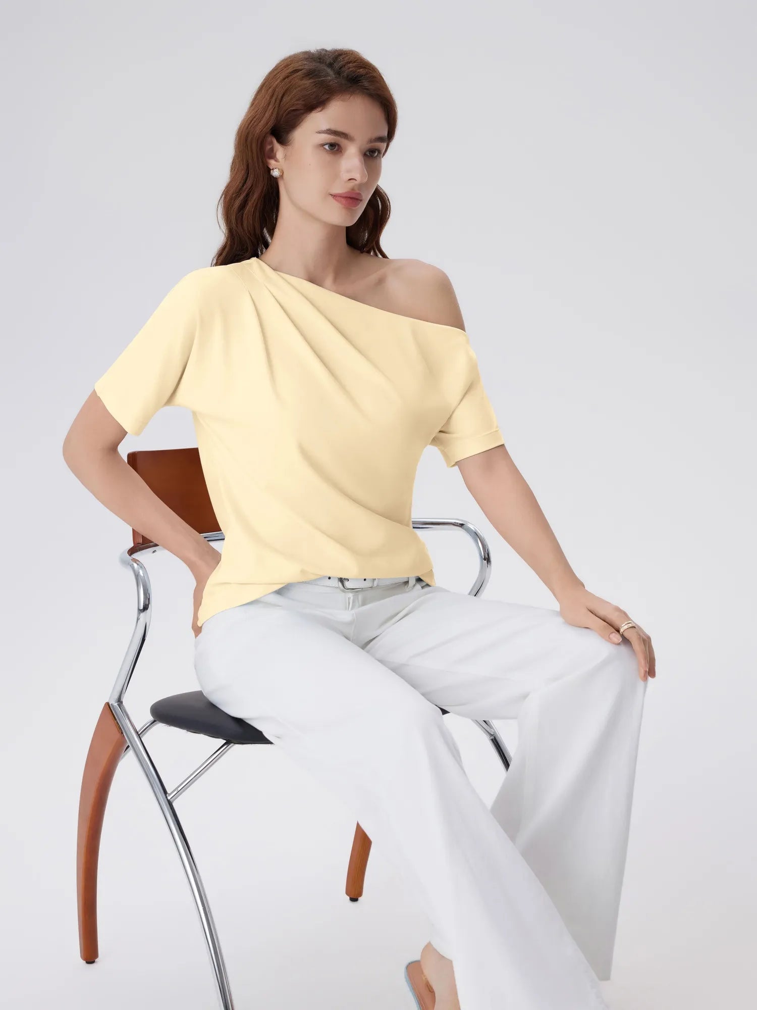 Asymmetrical Off Shoulder Short Sleeve T-Shirts