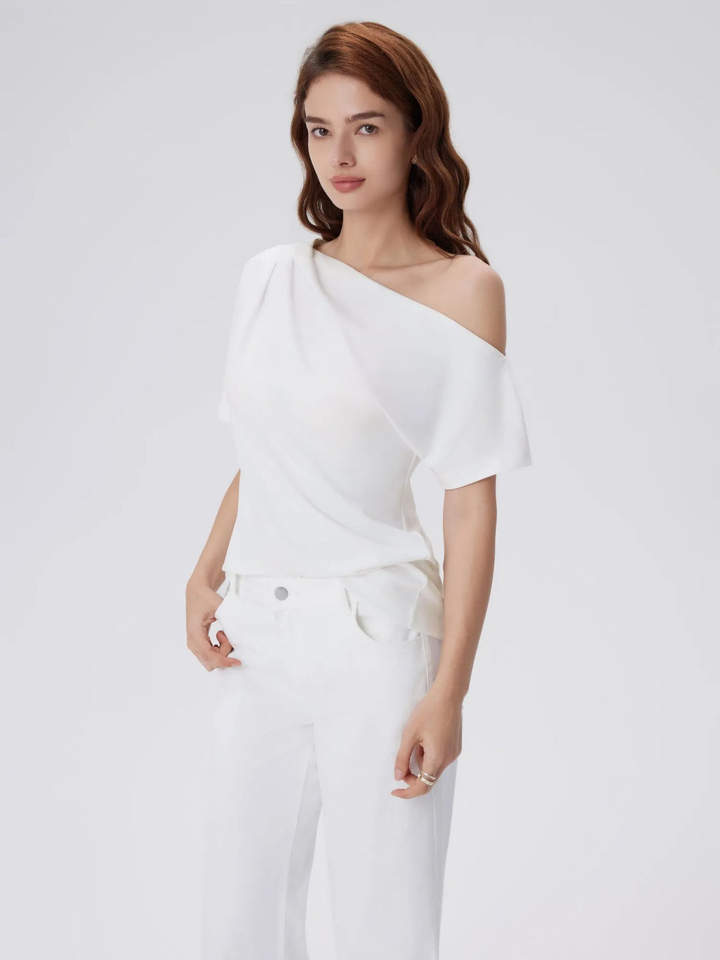Asymmetrical Off Shoulder Short Sleeve T-Shirts