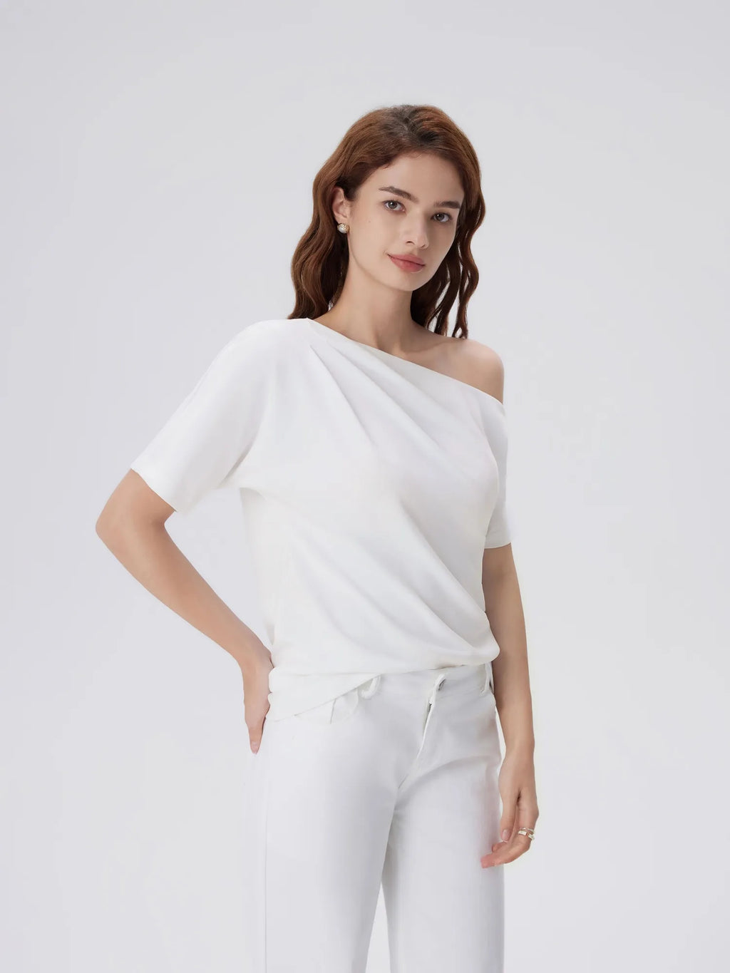 Asymmetrical Off Shoulder Short Sleeve T-Shirts