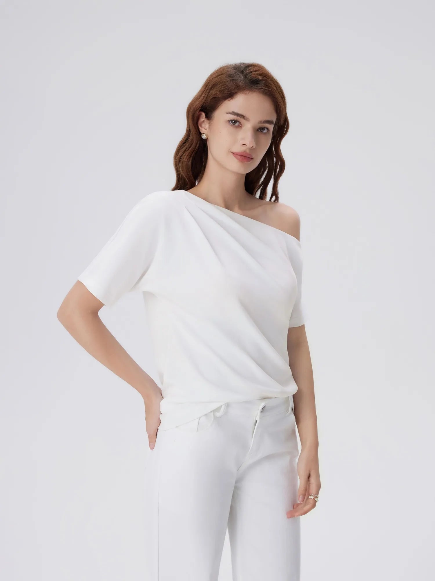 Asymmetrical Off Shoulder Short Sleeve T-Shirts