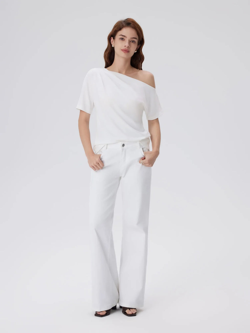 Asymmetrical Off Shoulder Short Sleeve T-Shirts