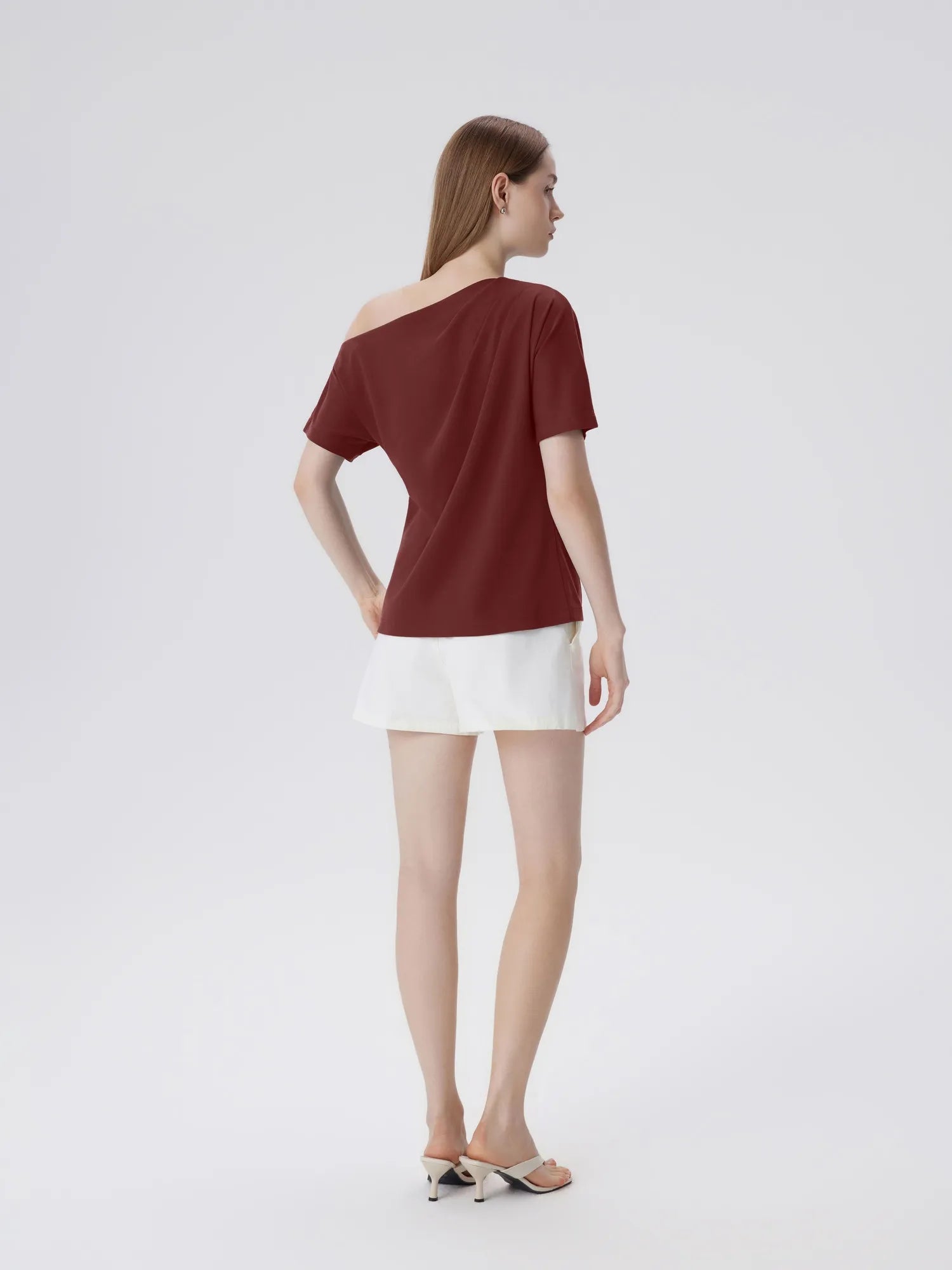 Asymmetrical Off Shoulder Short Sleeve T-Shirts