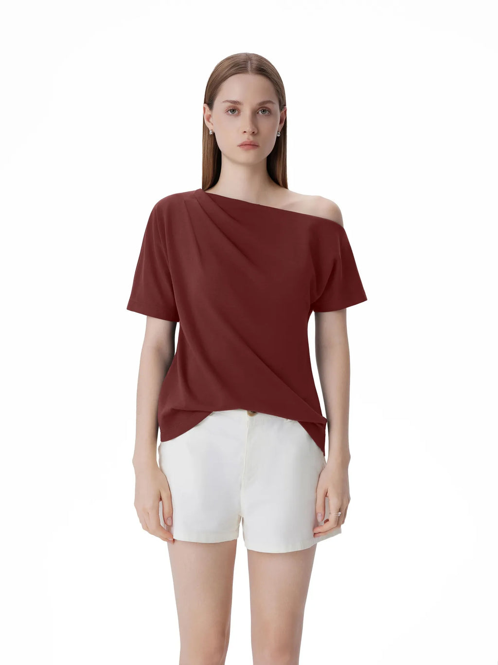 Asymmetrical Off Shoulder Short Sleeve T-Shirts