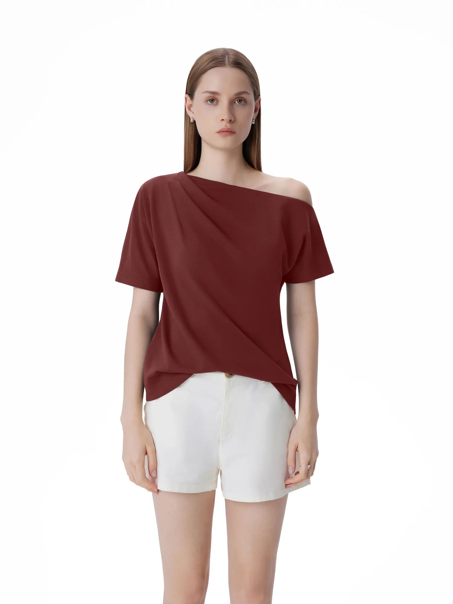 Asymmetrical Off Shoulder Short Sleeve T-Shirts