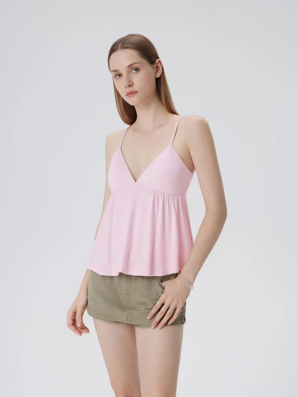 Babydoll Peplum V Neck Tank Tops