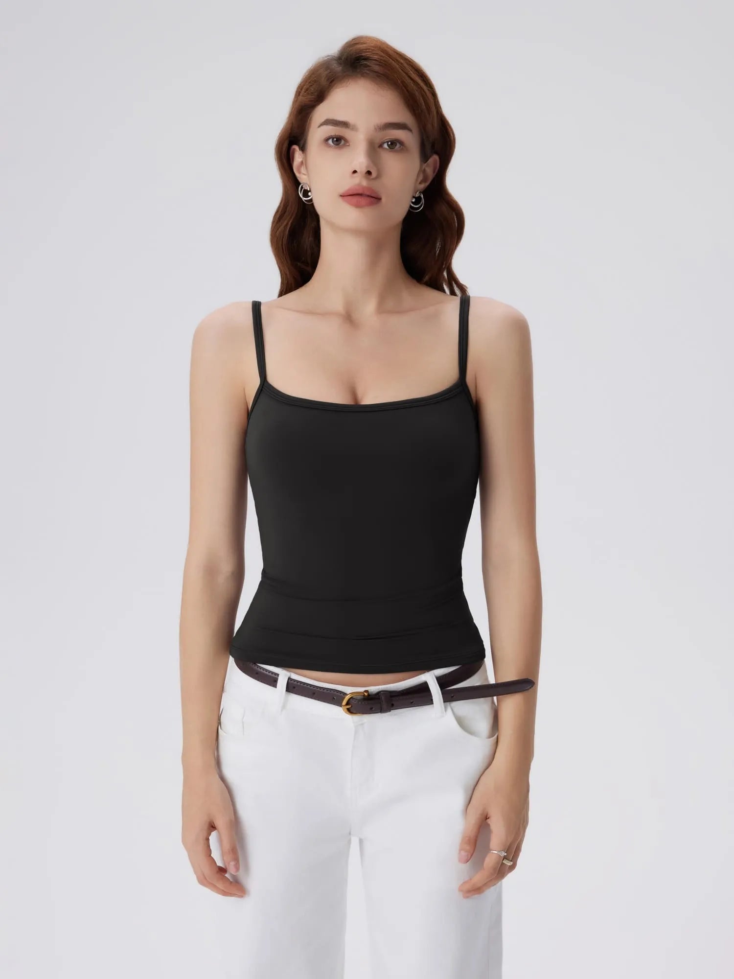 Double Line Square Tank Tops