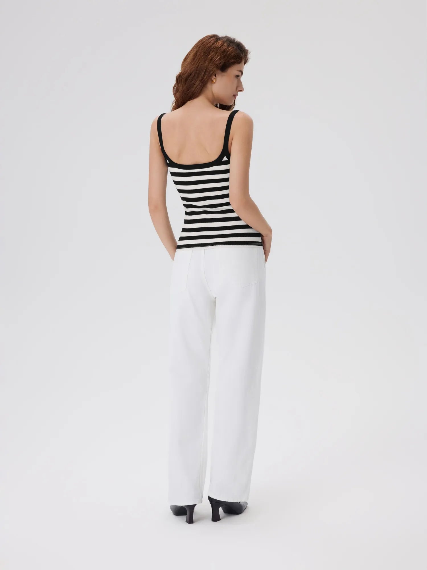 Cotton Rib Square Padded Tank Tops