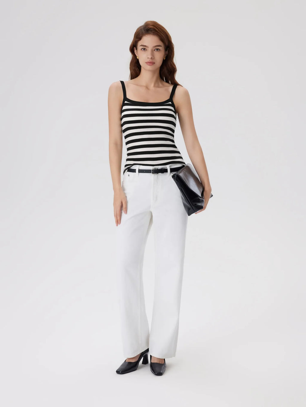Cotton Rib Square Padded Tank Tops