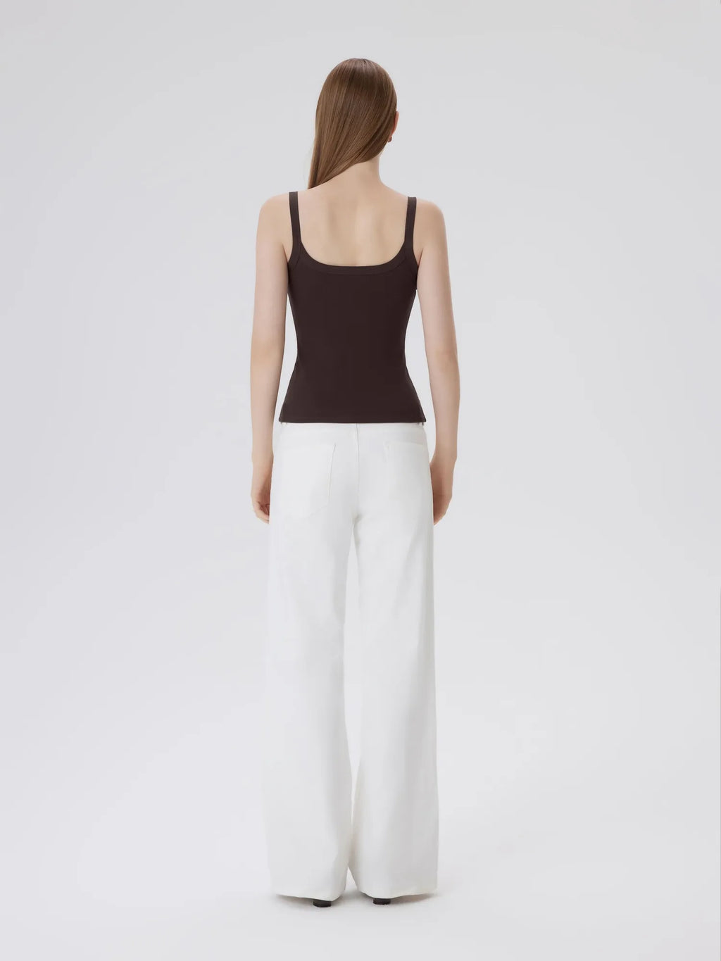 Cotton Rib Square Padded Tank Tops