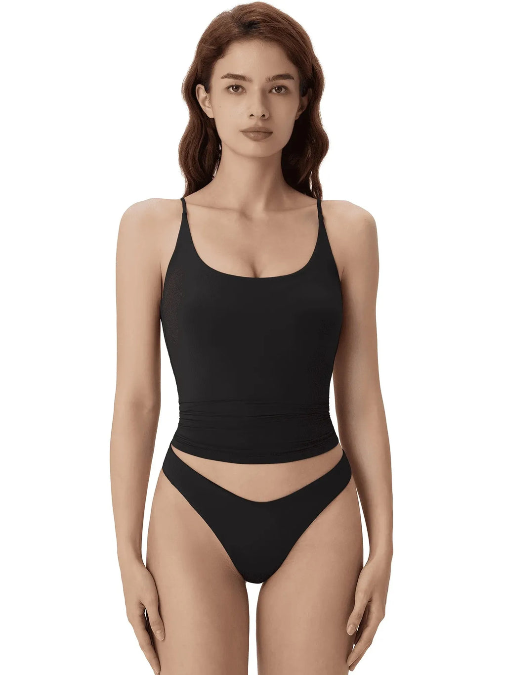 Padded Scoop Double Line Tank Tops