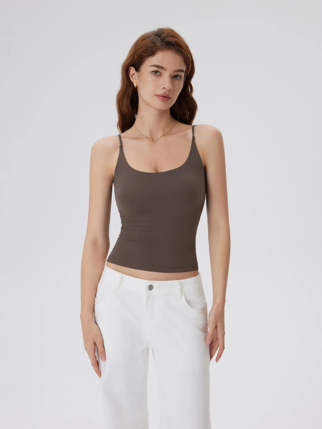 Padded Scoop Double Line Tank Tops