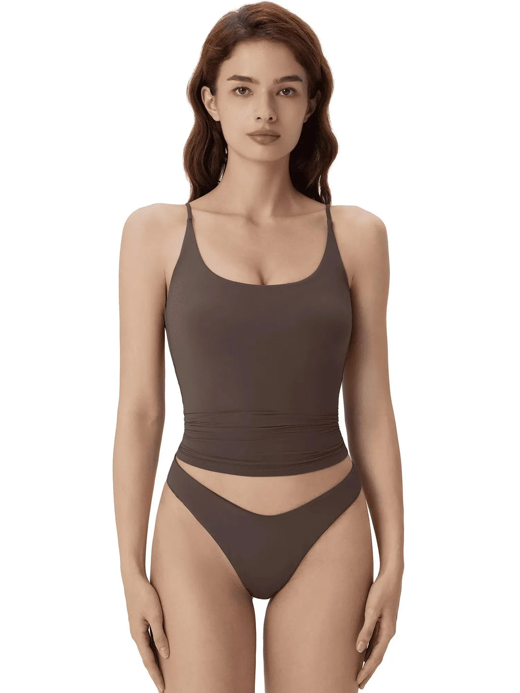 Padded Scoop Double Line Tank Tops
