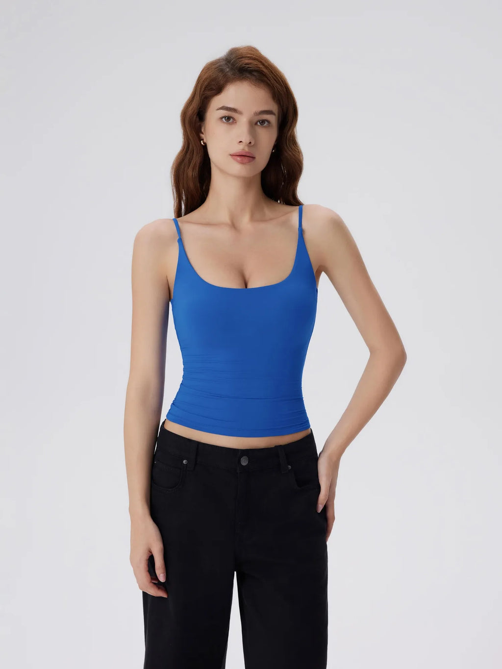 Padded Scoop Double Line Tank Tops