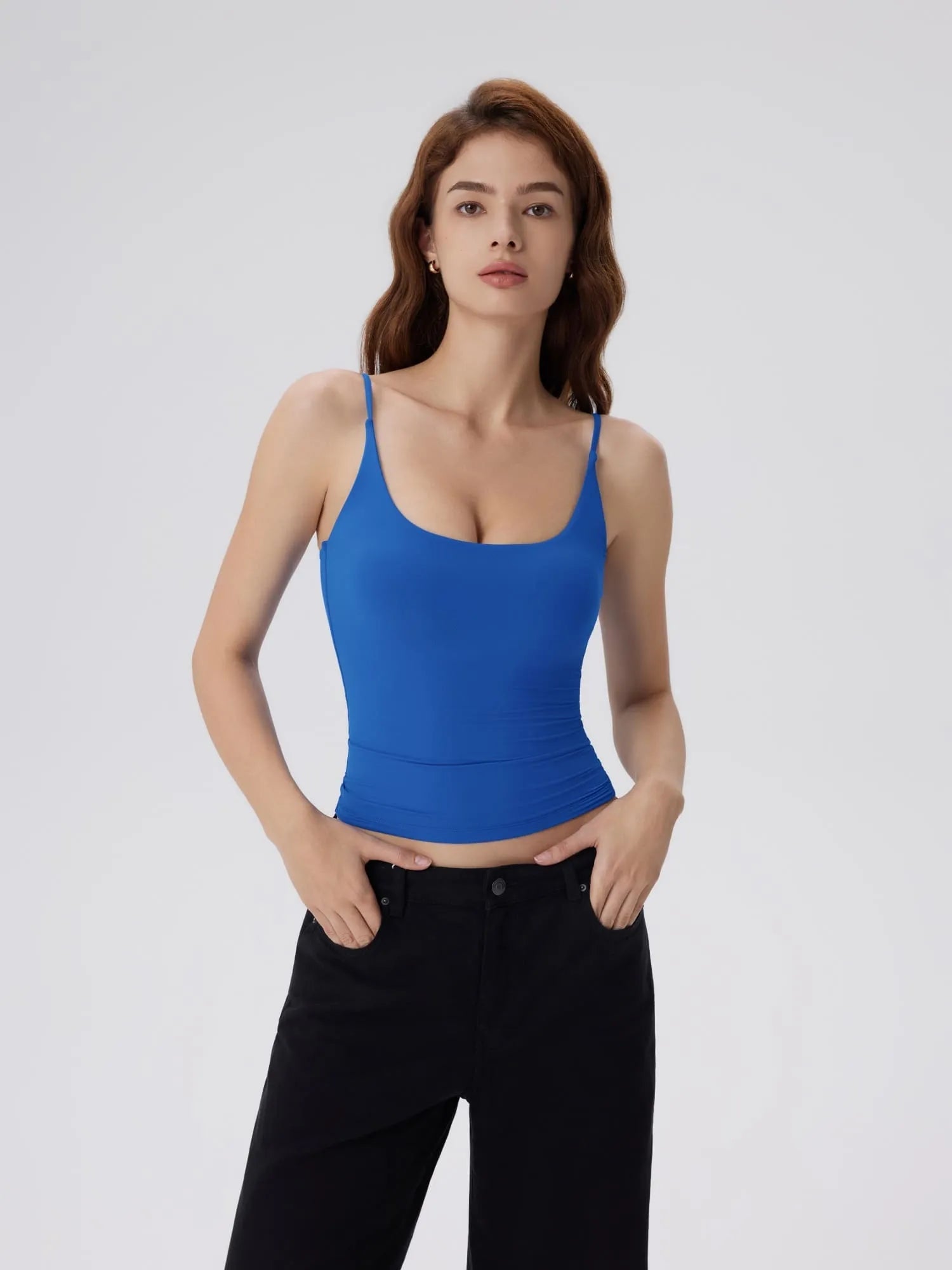 Padded Scoop Double Line Tank Tops