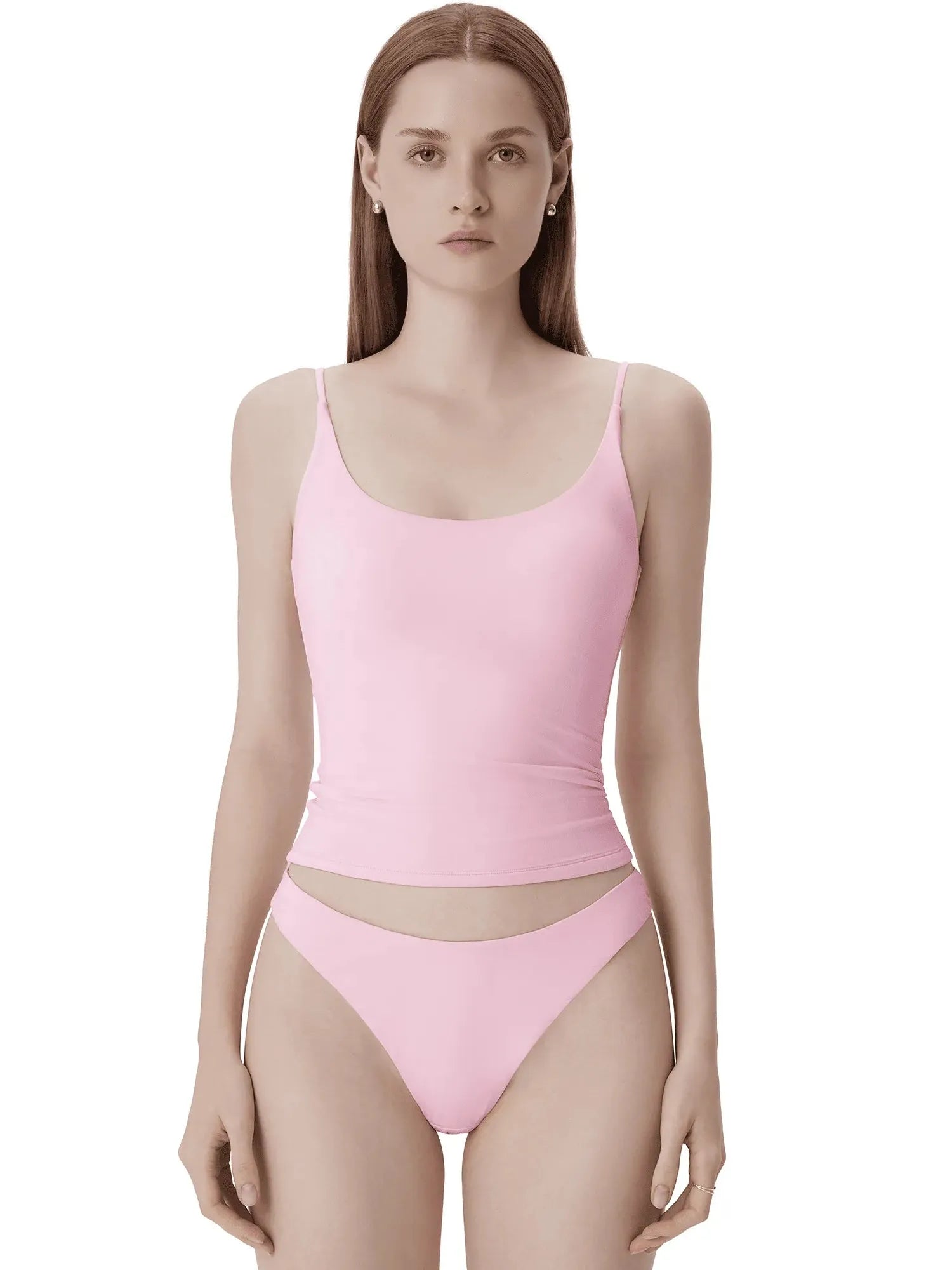 Padded Scoop Double Line Tank Tops