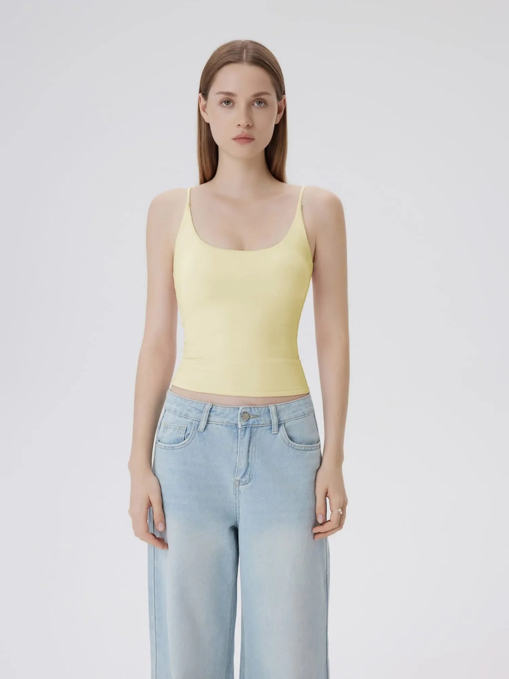 Padded Scoop Double Line Tank Tops