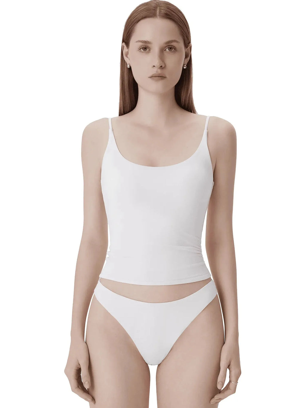Padded Scoop Double Line Tank Tops