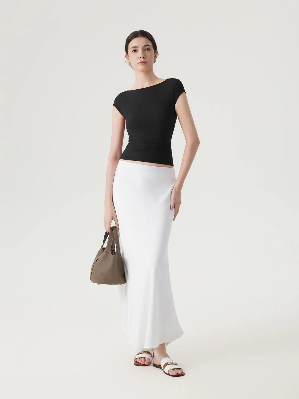 Boat Neck Cowl Backless Tops