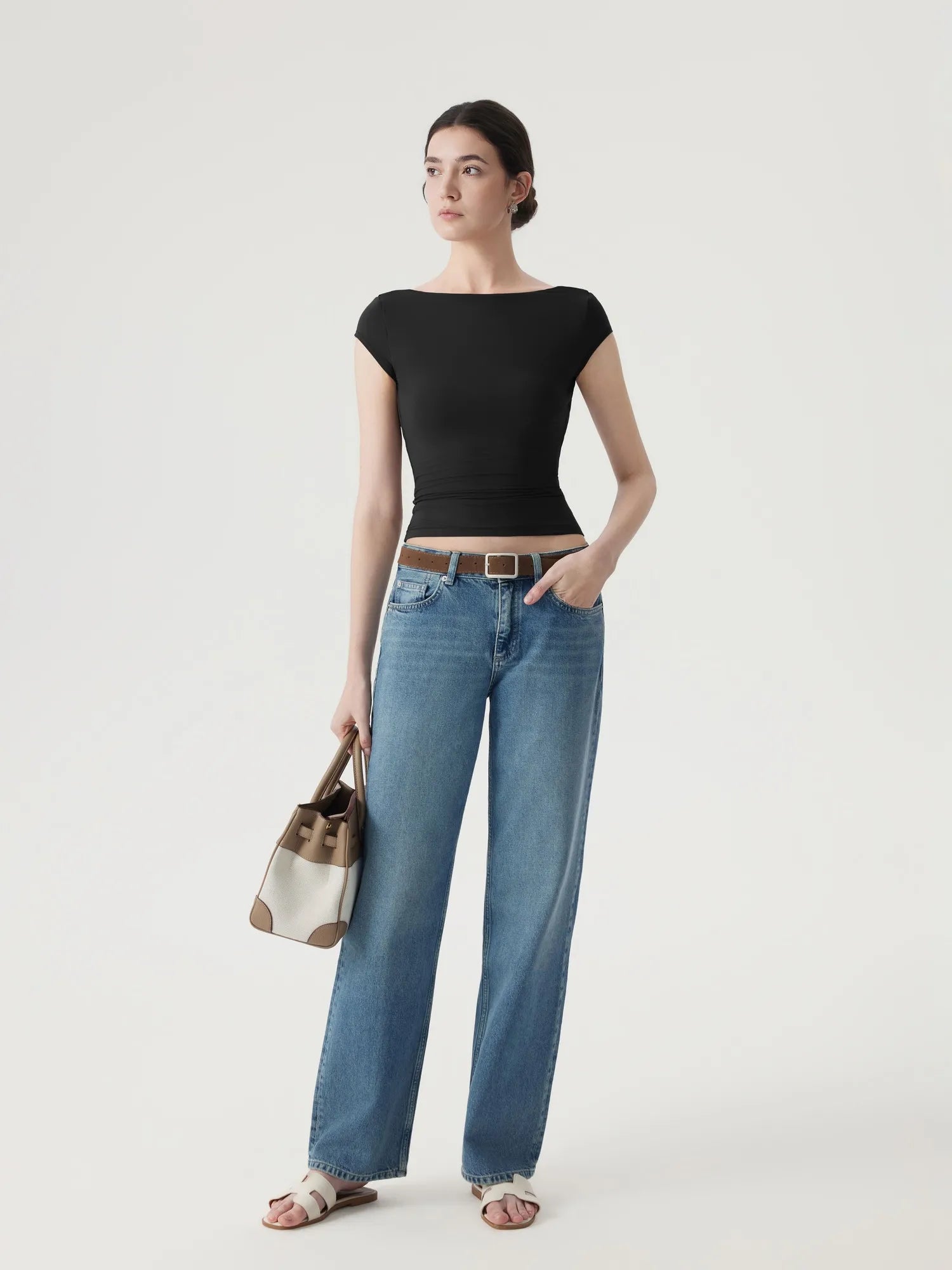 Boat Neck Cowl Backless Tops