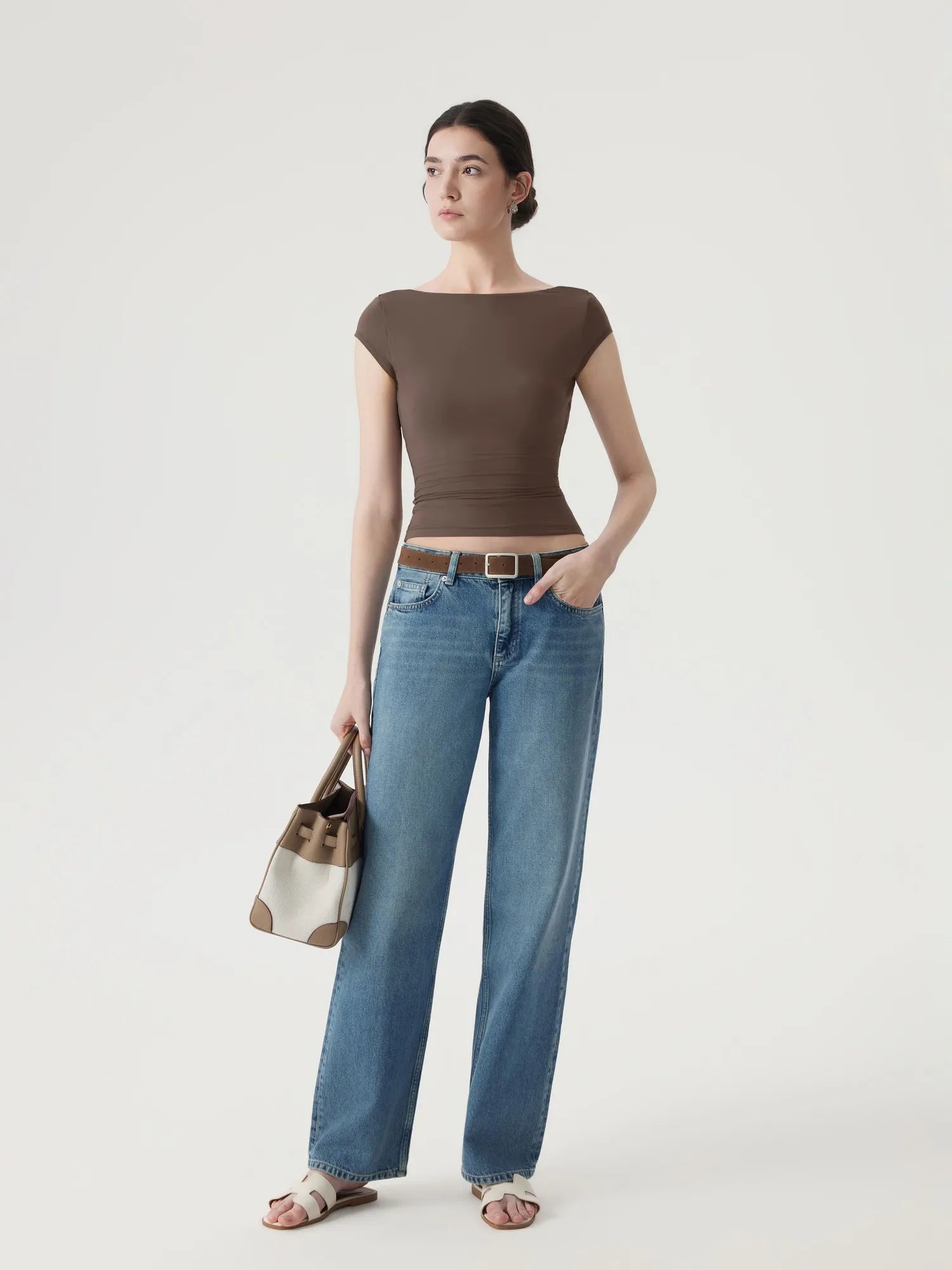 Boat Neck Cowl Backless Tops