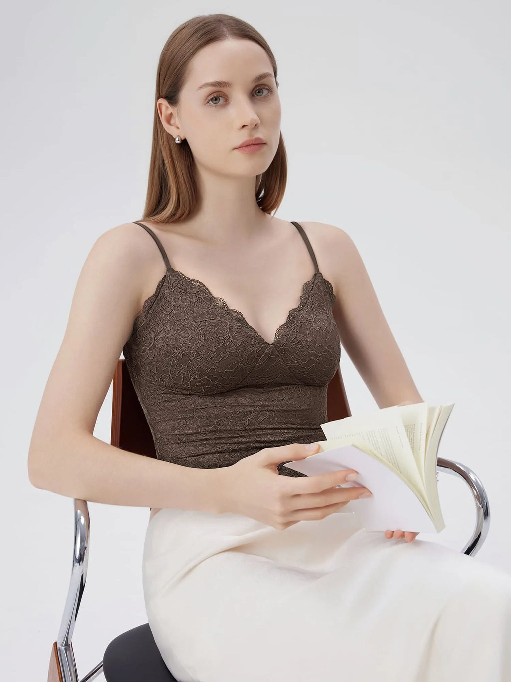 Lace Lined V Neck Y2k Tank Top