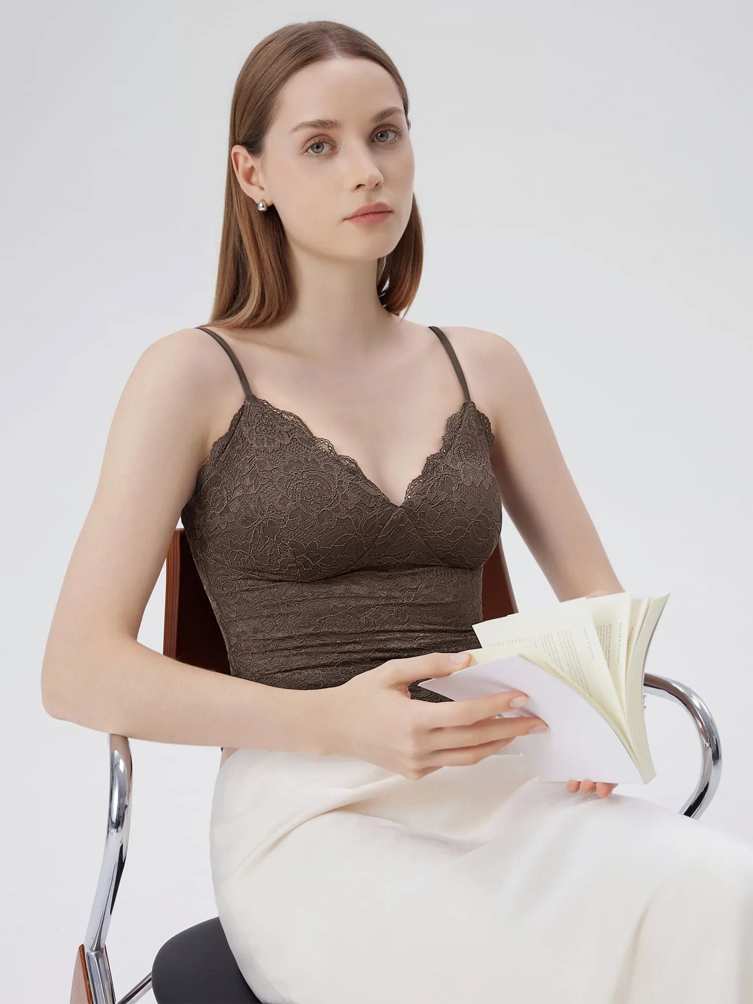Lace Lined V Neck Y2k Tank Top