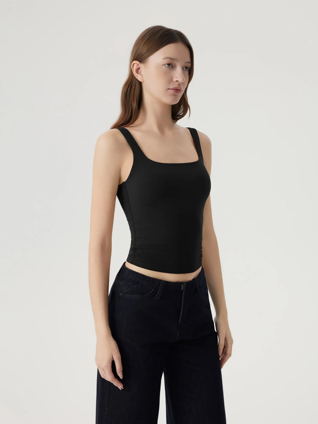 Square Neck Double Lined Backless Tank Top