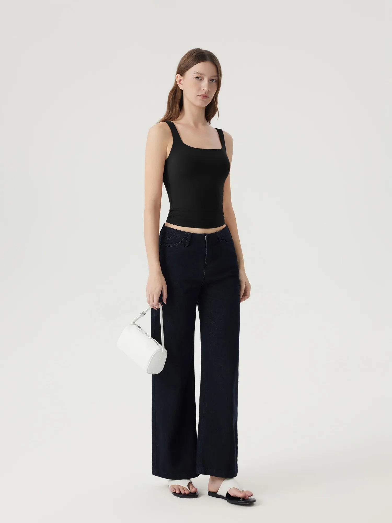 Square Neck Double Lined Backless Tank Top