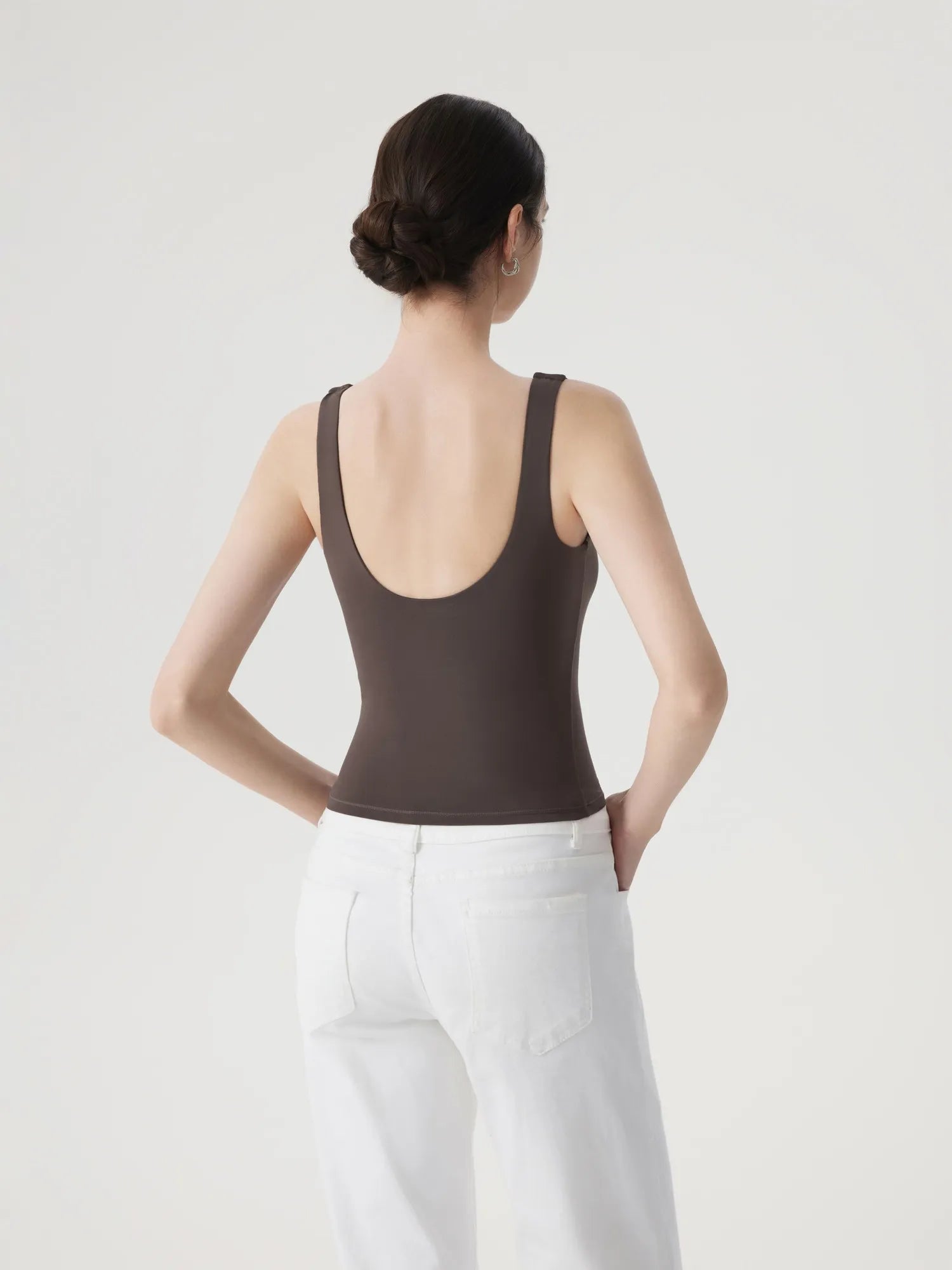 Square Neck Double Lined Backless Tank Top