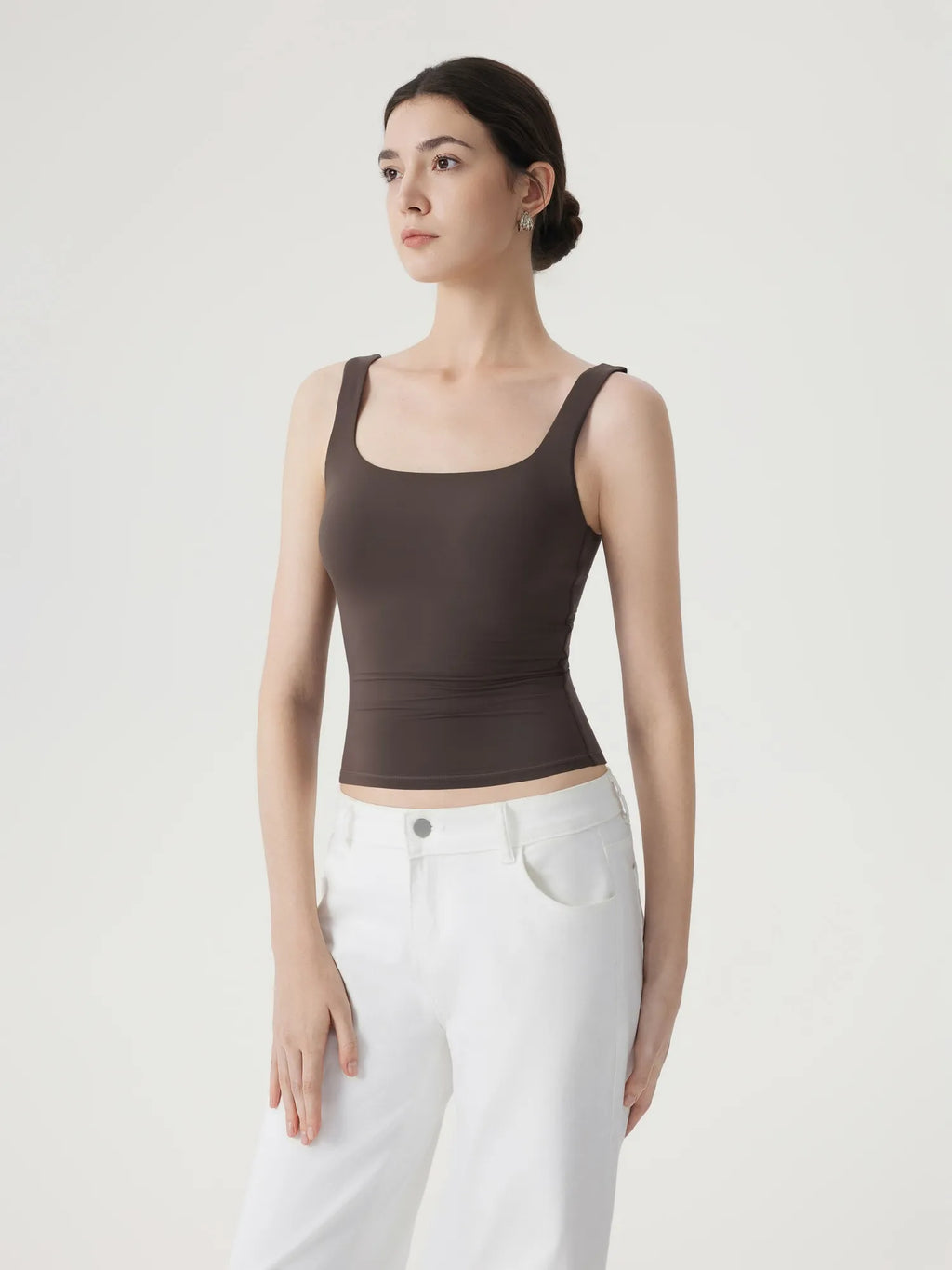 Square Neck Double Lined Backless Tank Top