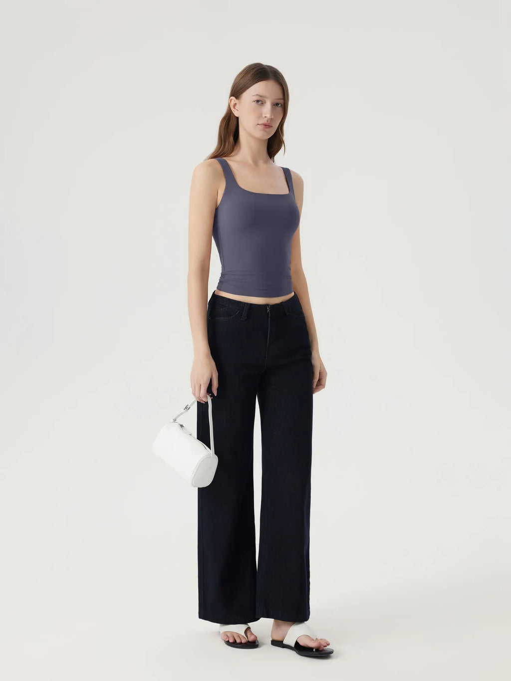 Square Neck Double Lined Backless Tank Top