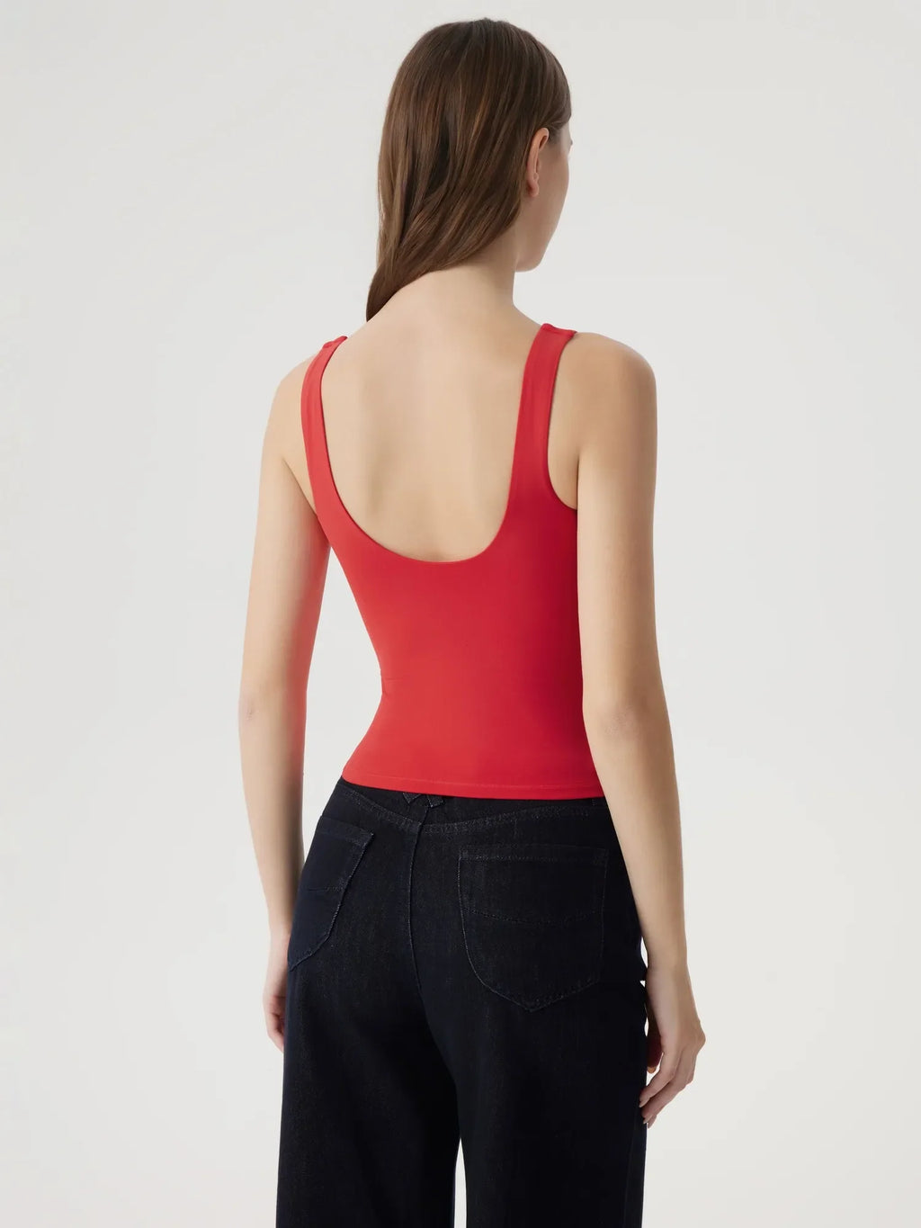 Square Neck Double Lined Backless Tank Top