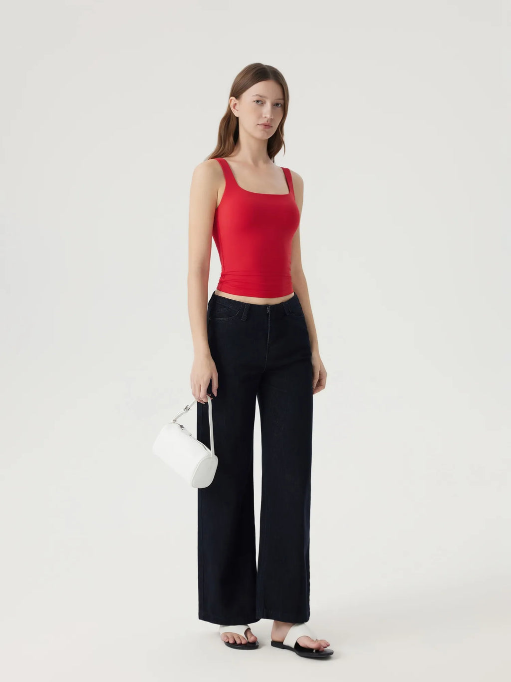 Square Neck Double Lined Backless Tank Top
