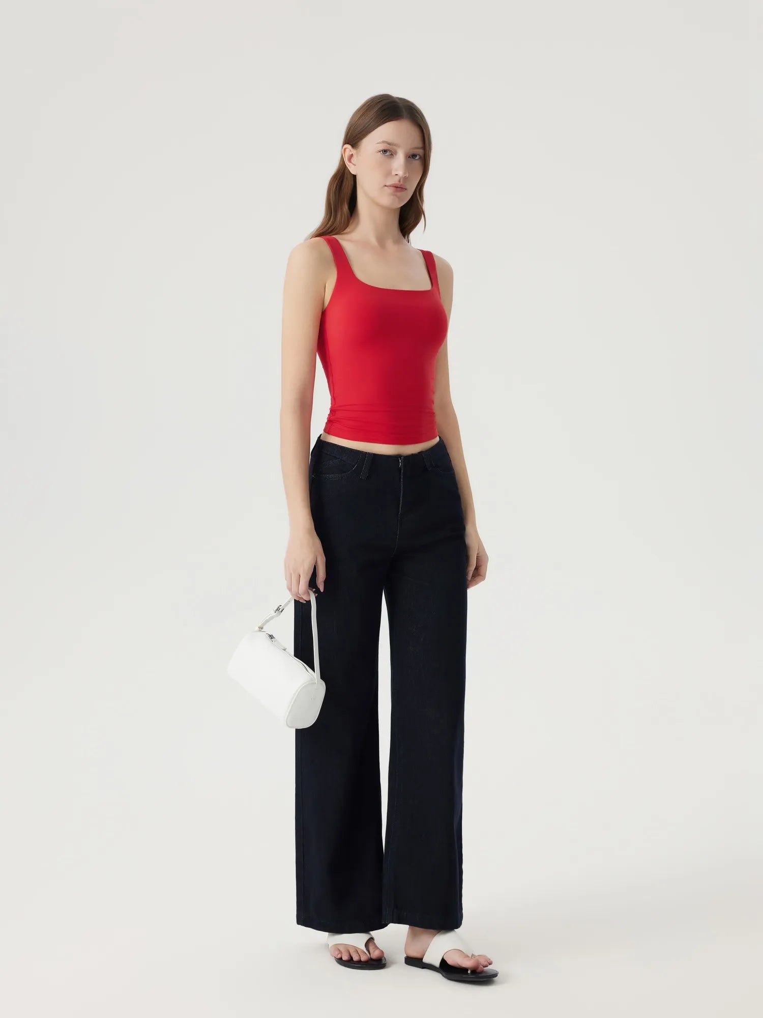 Square Neck Double Lined Backless Tank Top
