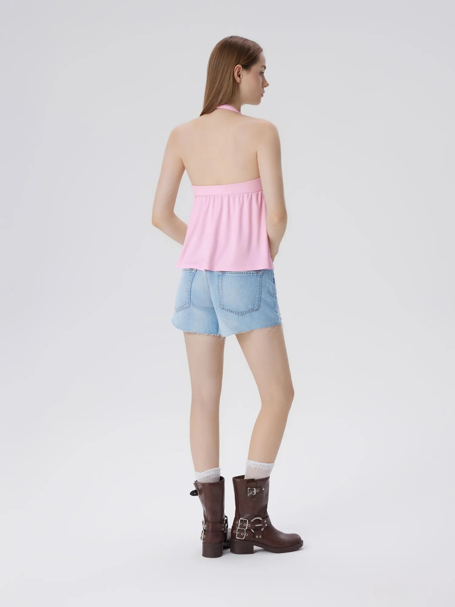Babydoll Halter Peplum Backless Tank Tops